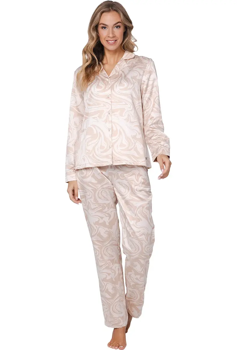 Pastunette Dames Pyjama Satijn - Lange mouwen - Swirl