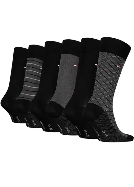 Tommy Hilfiger 6-paar sokken - Heren cadeau verpakking - Multipack katoenen heren sokken -