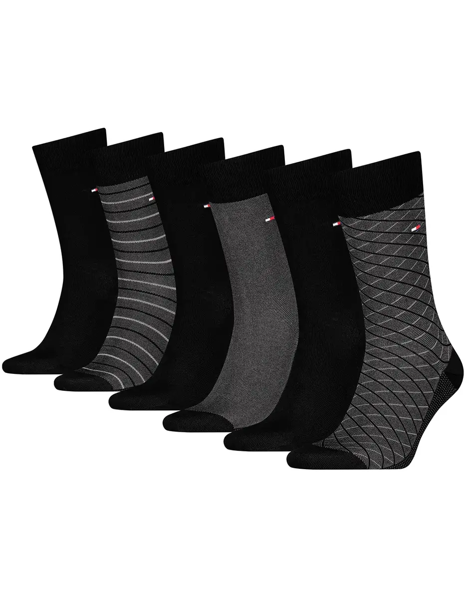 Tommy Hilfiger 6-paar sokken - Heren cadeau verpakking - Multipack katoenen heren sokken -