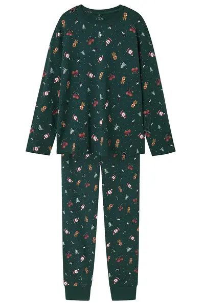 Name it kinder pyjama - Christmas - katoen - Grijze katoenen pyjama voor jongens en meisjes