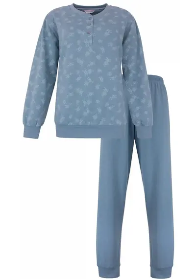 Tenderness fleece dames pyjama - Denim Blauw Tenderness fleece dames pyjama - Denim Blauw