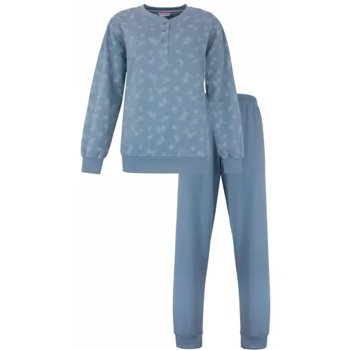 Tenderness fleece dames pyjama - Denim Blauw Tenderness fleece dames pyjama - Denim Blauw