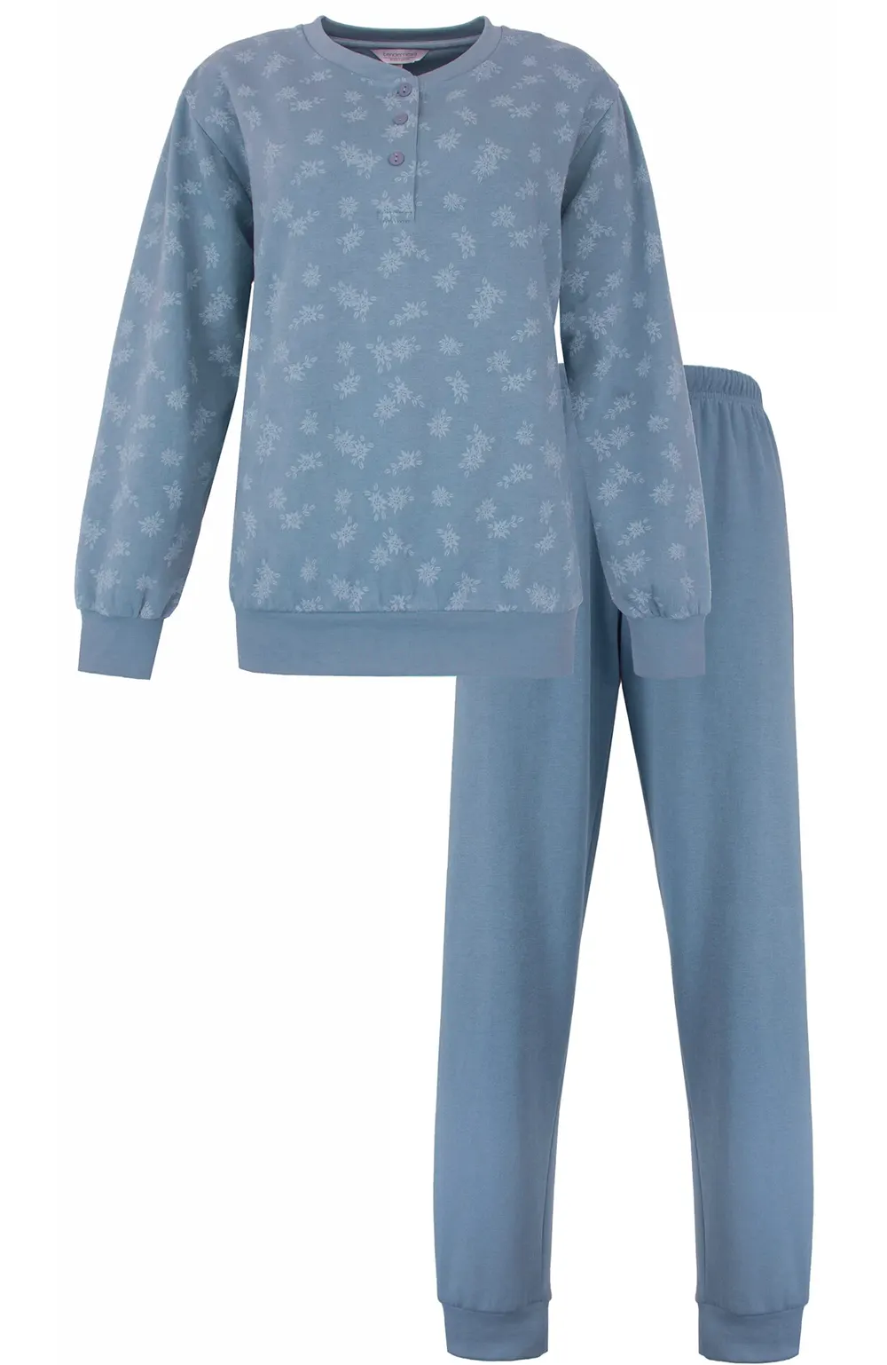 Tenderness fleece dames pyjama - Denim Blauw