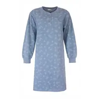 Tenderness fleece dames nachthemd lange mouw - Blue Flower