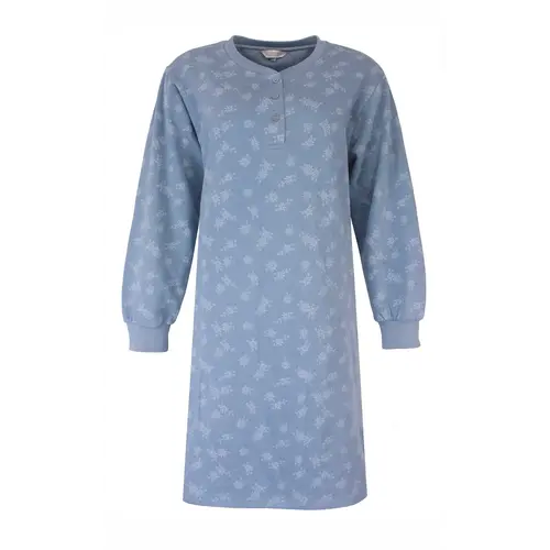Tenderness fleece dames nachthemd lange mouw - Blue Flower Tenderness fleece dames nachthemd lange mouw - Blue Flower