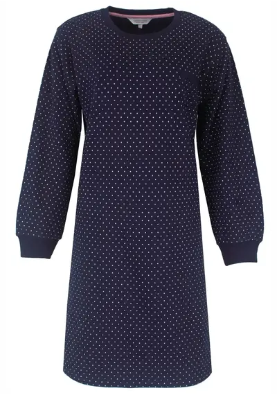 Tenderness fleece dames nachthemd lange mouw - Blue Dots Tenderness fleece dames nachthemd lange mouw - Blue Dots