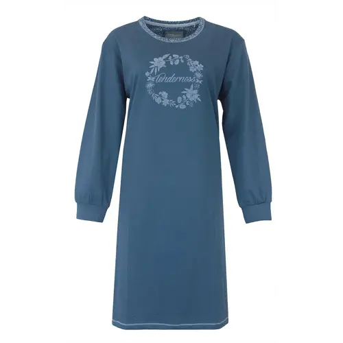 Tenderness tricot dames nachthemd lange mouw - Blue Flower Tenderness tricot dames nachthemd lange mouw - Blue Flower