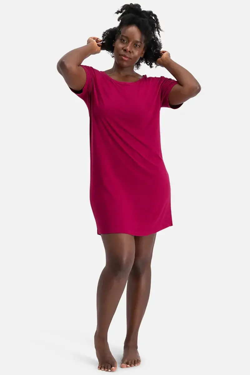 Bamboo Basics bamboe dames nachthemd korte mouw - Nora