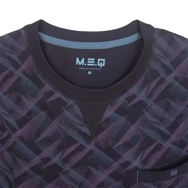 M.E.Q. Heren pyjama lange mouwen katoen - Blue monogram M.E.Q. Heren pyjama lange mouwen katoen - Blue monogram