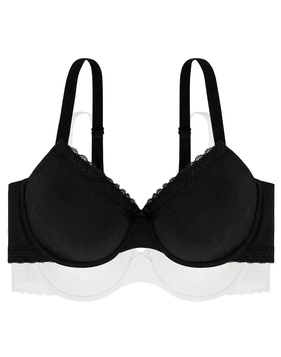 Dorina BH's 2-Pack Katoen - Lila - Kant Dorina BH's 2-Pack Katoen - Lila - Kant