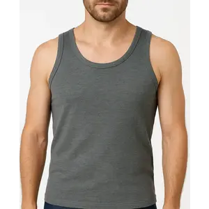 Beeren heren hemd antraciet - Katoenen onderhemd - Singlet grijs Beeren heren hemd antraciet - Katoenen onderhemd - Singlet grijs