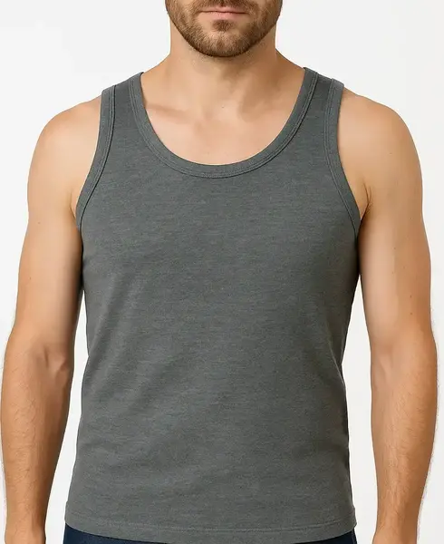 Beeren heren hemd antraciet - Katoenen onderhemd - Singlet grijs