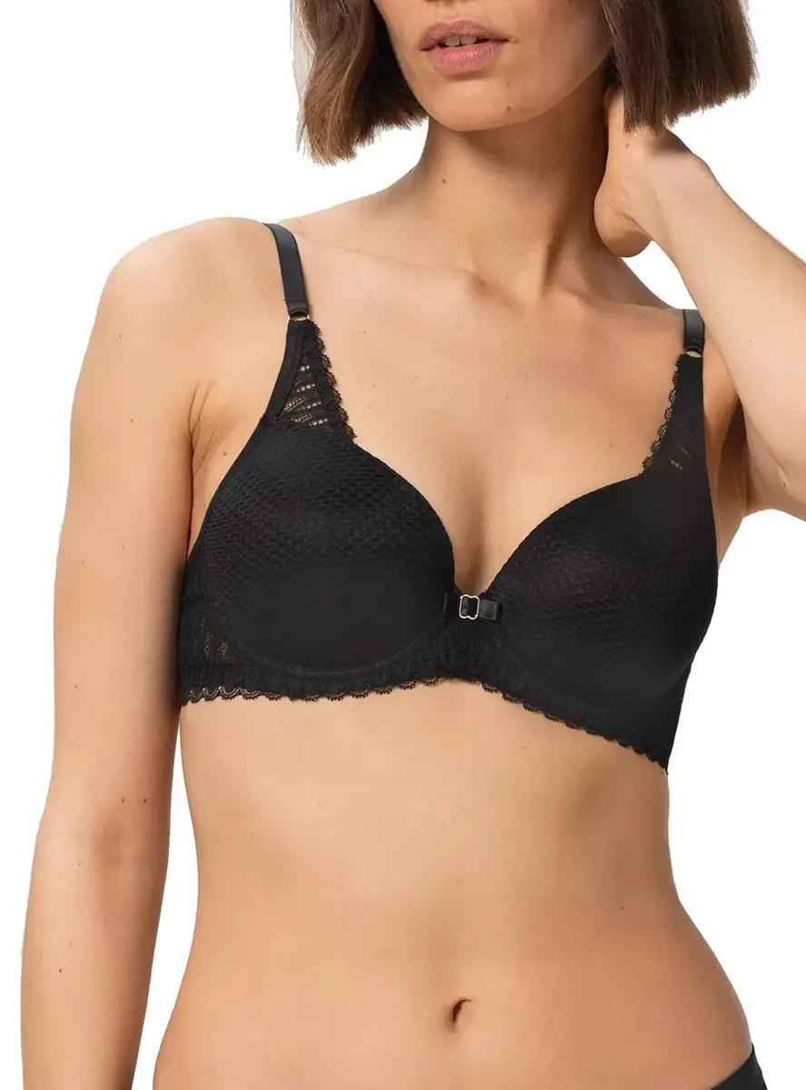 TRIUMPH kanten bh met beugel - Aura Spotlight WHP - Stevige spacer bh met vulling - Zwart en creme