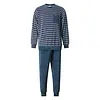 Gentlemen Warme heren pyjama velours - Rondehals - Streep