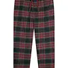 Schiesser flanellen heren lange pyjamabroek - donkergroengeruit - MIX & Relax
