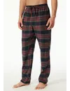 Schiesser flanellen heren lange pyjamabroek - donkergroengeruit - MIX & Relax