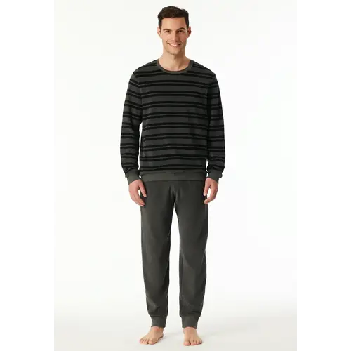 Schiesser heren pyjama badstof - Casual Nightwear - Donkergrijs Schiesser heren pyjama badstof - Casual Nightwear - Donkergrijs