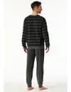Schiesser heren pyjama badstof - Casual Nightwear -  Donkergrijs