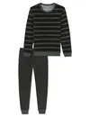 Schiesser heren pyjama badstof - Casual Nightwear -  Donkergrijs