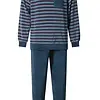 Gentlemen  heren pyjama velours - Vhals - Streep - Warme winter pyjama