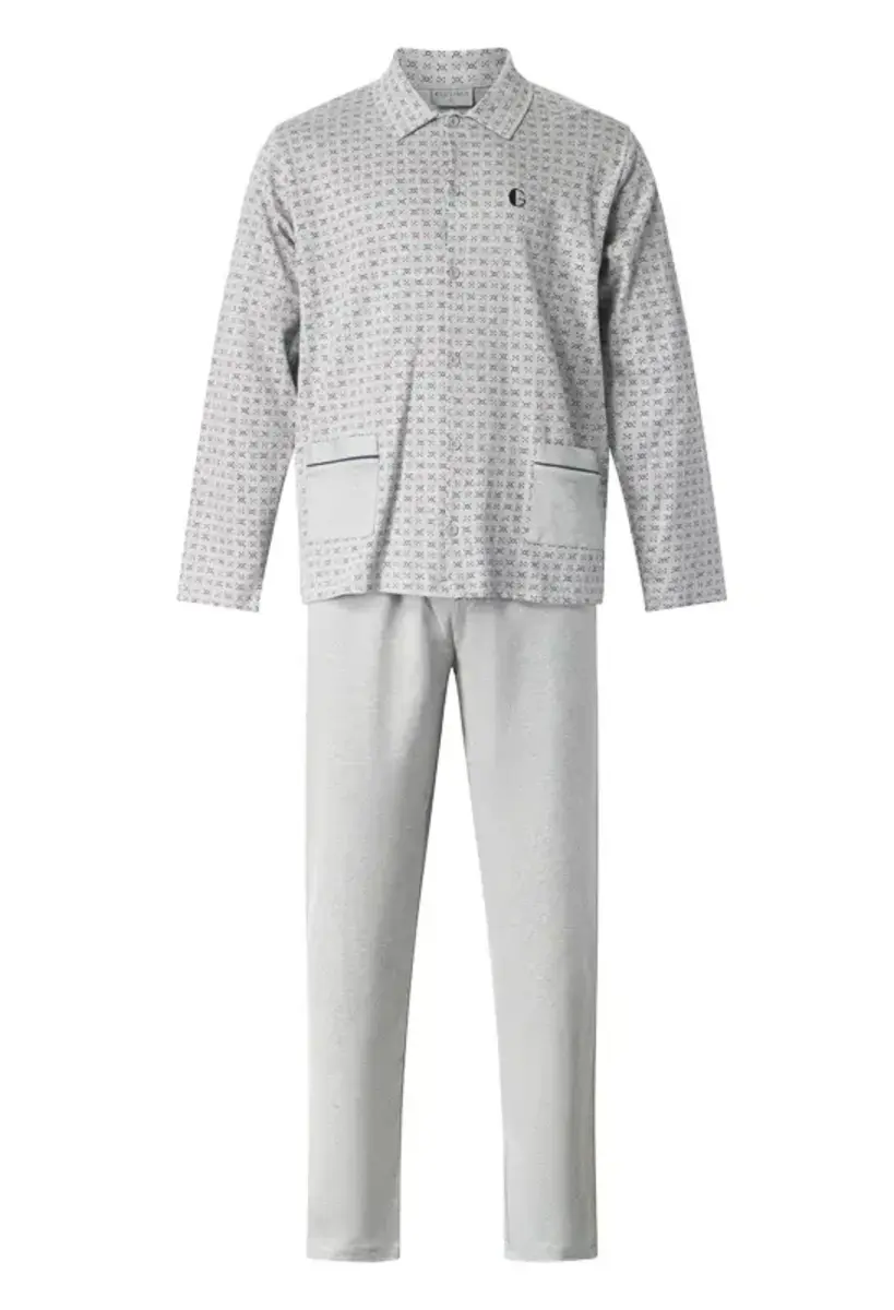 Gentlemen tricot heren pyjama - doorknoop