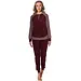 Pastunette dames pyjama Badstof - NOS - Warme winter pyjama bordeaux - Bordeaux