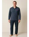 Gentlemen tricot heren pyjama - doorknoop