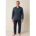 Gentlemen tricot heren pyjama - doorknoop - Donkerblauw