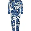 Pastunette warme dames pyjama Velours - Blue Bloom - Winter blauwe pyjama vrouwen - Copy