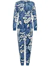 Pastunette warme dames pyjama Velours - Blue Bloom - Winter blauwe pyjama vrouwen - Copy