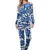Pastunette warme dames pyjama Velours - Blue Bloom - Winter blauwe pyjama vrouwen - Copy