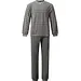 Outfitter Badstof heren pyjama - Winter streep - Warme winter pyjama - Grijs