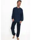 Outfitter Badstof heren pyjama - Winter streep - Warme winter pyjama