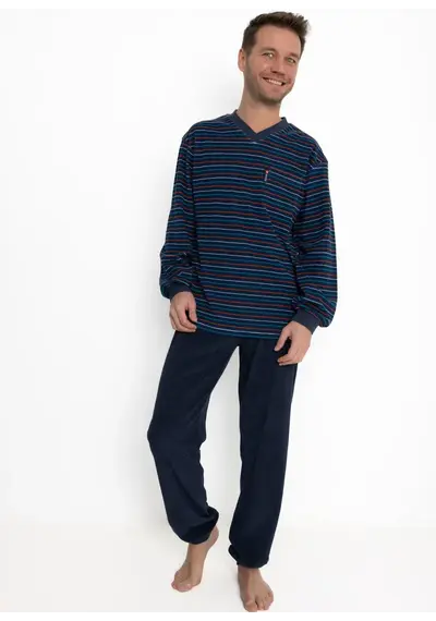Outfitter Badstof heren pyjama - Winter streep Outfitter Badstof heren pyjama - Winter streep
