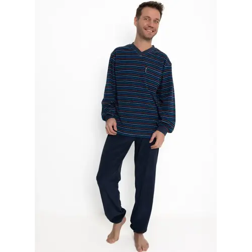 Outfitter Badstof heren pyjama - Winter streep Outfitter Badstof heren pyjama - Winter streep