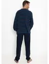 Outfitter Badstof heren pyjama - Winter streep - Warme winter pyjama