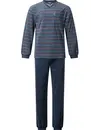 Outfitter Badstof heren pyjama - Winter streep - Warme winter pyjama