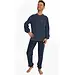 Outfitter Badstof heren pyjama - Dark stripe - Warme winter pyjama - Donkerblauw