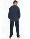 Outfitter Badstof heren pyjama - Dark stripe - Warme winter pyjama