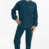 Outfitter Badstof heren pyjama - Dark stripe - Warme winter pyjama