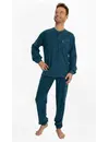 Outfitter Badstof heren pyjama - Dark stripe - Warme winter pyjama