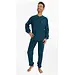 Outfitter Badstof heren pyjama - Dark stripe - Warme winter pyjama - Blauw