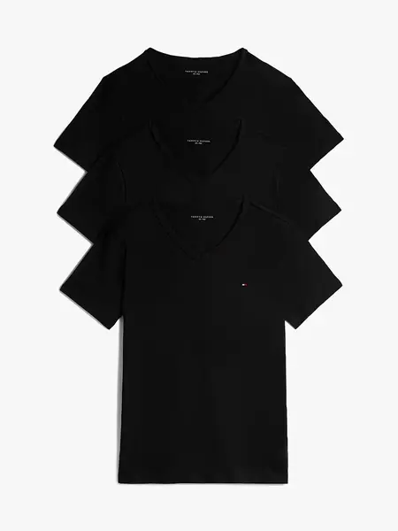 Tommy Hilfiger Heren Katoenen T-Shirt - Basic ondershirts korte mouw - V-hals