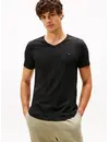 Tommy Hilfiger Heren Katoenen T-Shirt - Basic ondershirts korte mouw - V-hals