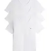 Tommy Hilfiger Heren Katoenen T-Shirt - Basic ondershirts korte mouw - V-hals