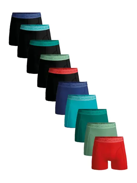 Muchachomalo onderbroeken 10-Pack Heren Boxershort -  Solid - Multipack katoenen heren onderbroeken - Voordeelverpakking