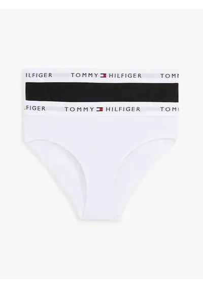 Tommy Hilfiger 2-pak meisjes slips - Zwart/wit Tommy Hilfiger 2-pak meisjes slips - Zwart/wit