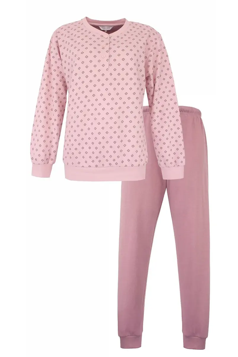 Tenderness fleece dames pyjama - Pink - roze warme winter pyjama
