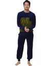 Pastunette velours Heren pyjama - Adventure - Warme winter pyjama maat