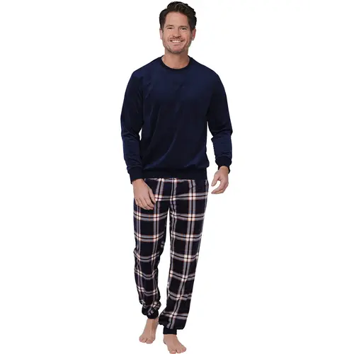 Pastunette Heren Fleece pyjama - Blauwe Ruit Pastunette Heren Fleece pyjama - Blauwe Ruit